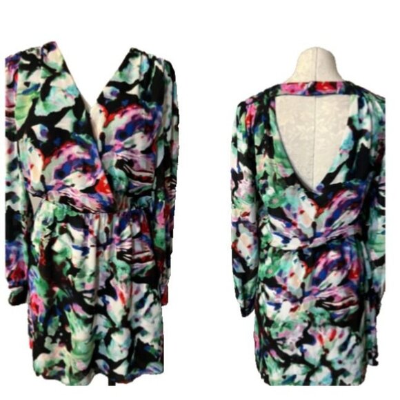 Anthropologie Parker Dress S Small Floral Open Back Smocked Long Sleeve Flowy - Picture 1 of 9